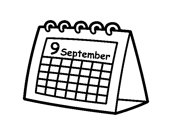 Dibuix de Calendari de taula per Pintar on-line