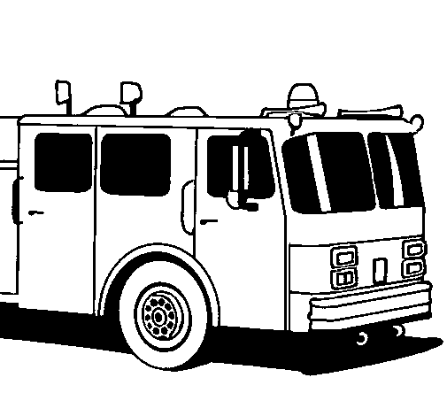 Dibuix de Camió de bombers per Pintar on-line
