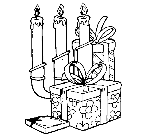 Dibuix de Candele i regals per Pintar on-line