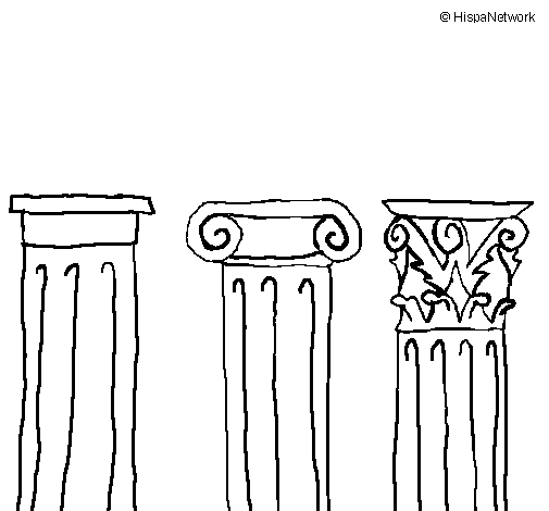 Dibuix de Capitell dòric, jònic i corinti per Pintar on-line