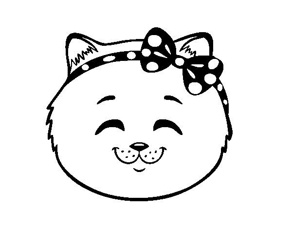 Dibuix de Cara de gateta feliç per Pintar on-line