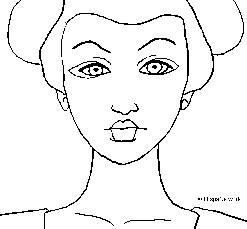 Dibuix de Cara de geisha per Pintar on-line