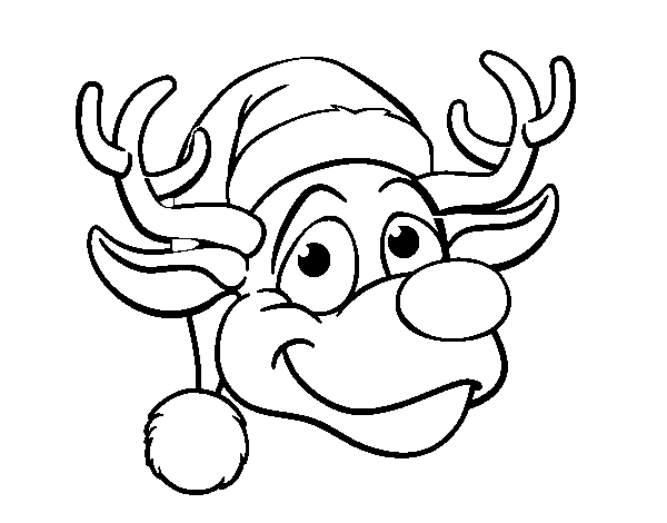 Dibuix de Cara de ren Rudolph per Pintar on-line