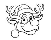 Dibuix de Cara de ren Rudolph per pintar