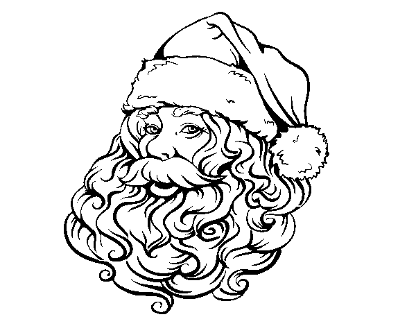 Dibuix de Cara de Santa Claus per Nadal per Pintar on-line
