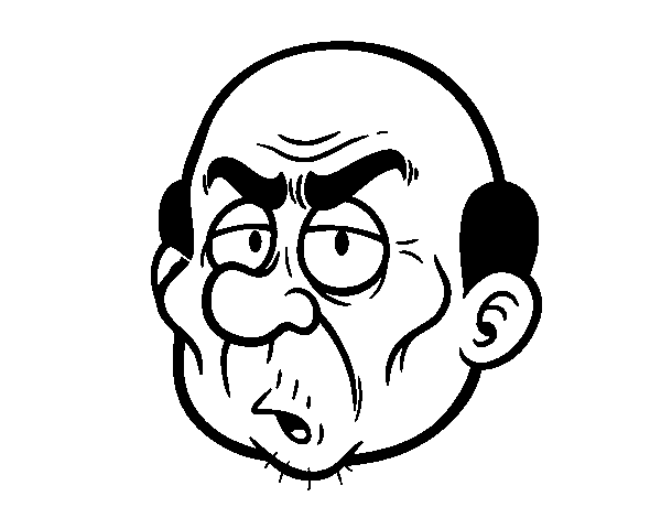 Dibuix de Cara de senyor enfadat per Pintar on-line