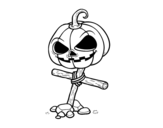 Dibujo de Carbassa de Halloween en creu