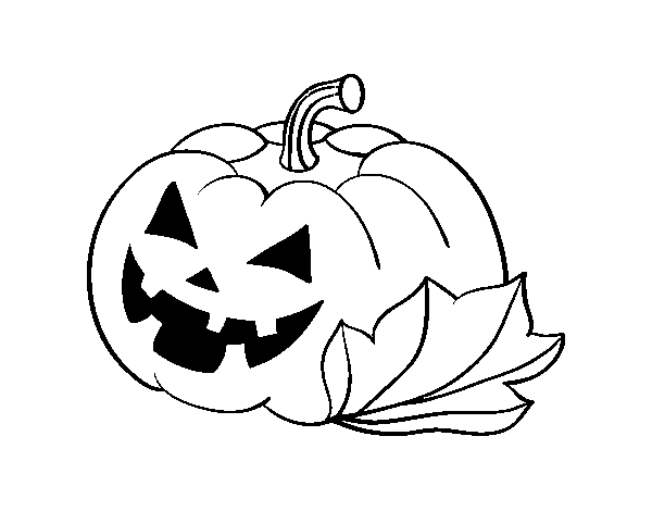 Dibuix de Carbassa decorada de Halloween  per Pintar on-line