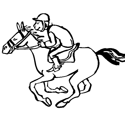 Dibuix de Carrera de cavalls  per Pintar on-line