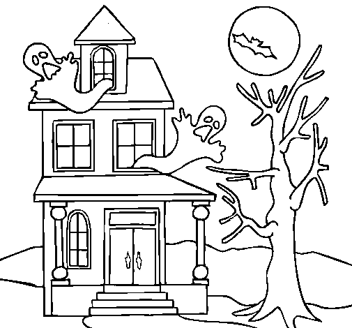 Dibuix de Casa fantansma per Pintar on-line