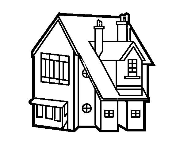 Dibuix de Casa unifamiliar per Pintar on-line