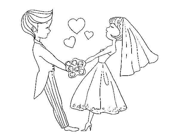 Dibuix de Casats i enamorats per Pintar on-line