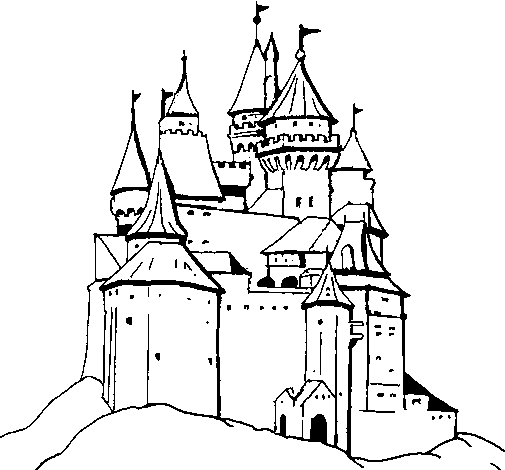 Dibuix de Castell medieval per Pintar on-line