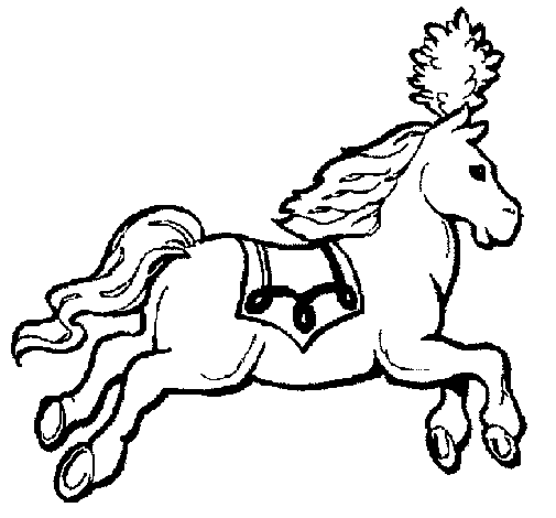 Dibuix de Cavall corrent per Pintar on-line