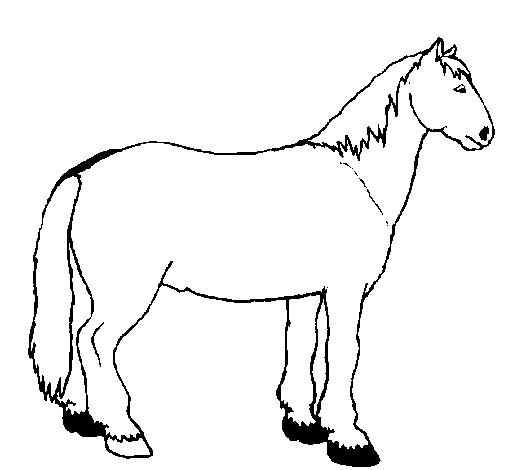 Dibuix de Cavall tranquil  per Pintar on-line