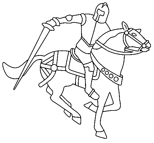 Dibuix de Cavaller a cavall IV per Pintar on-line