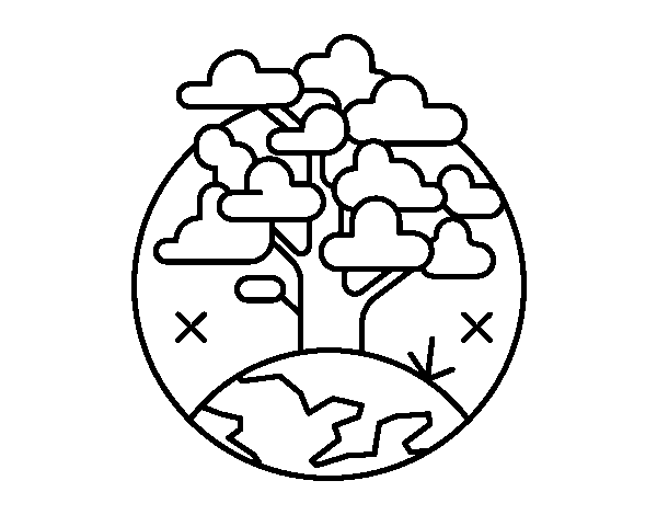 Dibuix de Cercle arbre per Pintar on-line