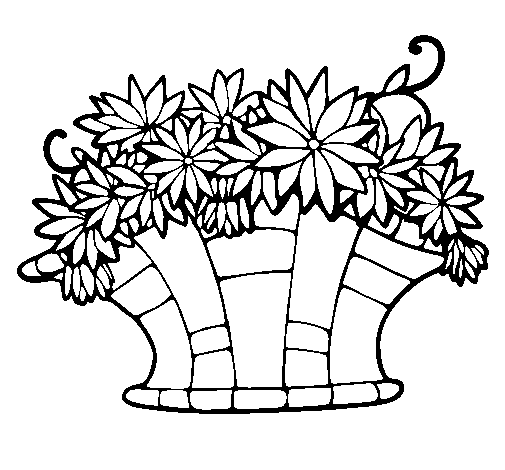 Dibuix de Cestell de flors 7 per Pintar on-line