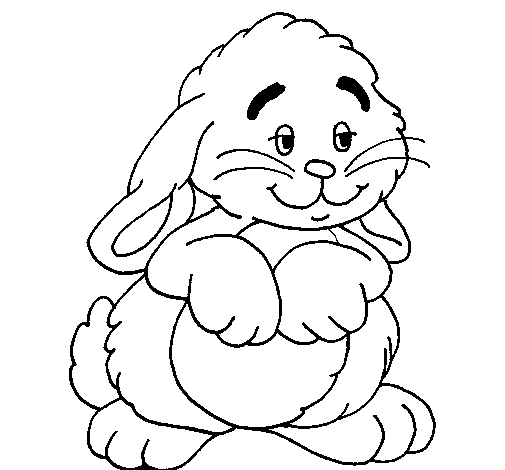 Dibuix de Conill afectuós   per Pintar on-line