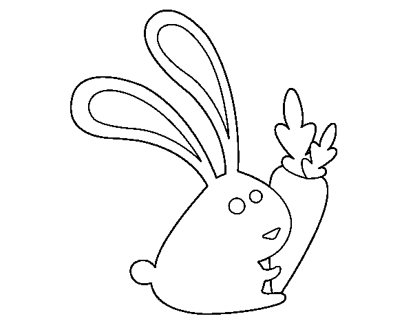 Dibuix de Conill amb una pastanaga per Pintar on-line
