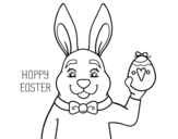 Dibuix de Conill i Pasqua per pintar