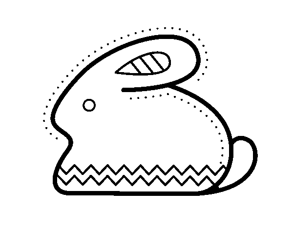 Dibuix de Conillet de Pasqua lateral per Pintar on-line