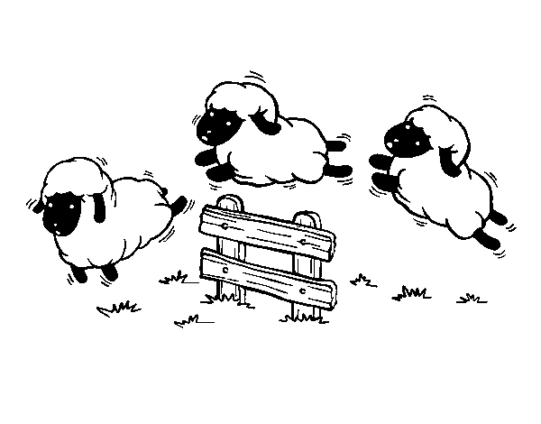 Dibuix de Contar ovelles per Pintar on-line