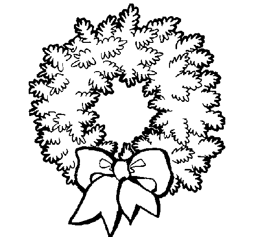 Dibuix de Corona de Nadal per Pintar on-line