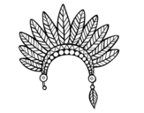 Dibuix de Corona de plomes de cap indi per pintar