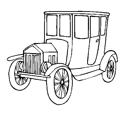 Dibuix de Cotxe d'època per Pintar on-line