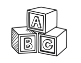 Dibuix de Cubs educatius ABC per pintar