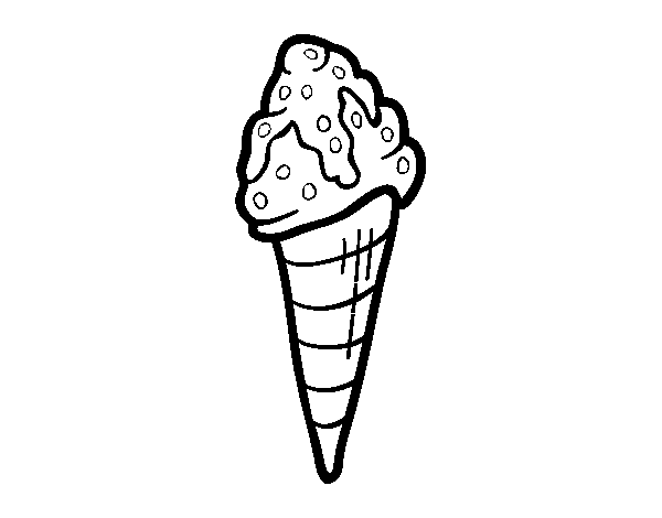 Dibuix de  Cucurutxo gelat amb topping per Pintar on-line