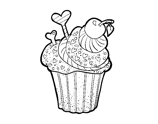 Dibuix de Cupcake deliciós per Pintar on-line