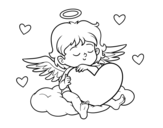 Dibujo de Cupido amb cor