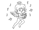 Dibujo de Cupido tocant l'arpa
