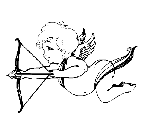 Dibuix de Cupido volant per Pintar on-line