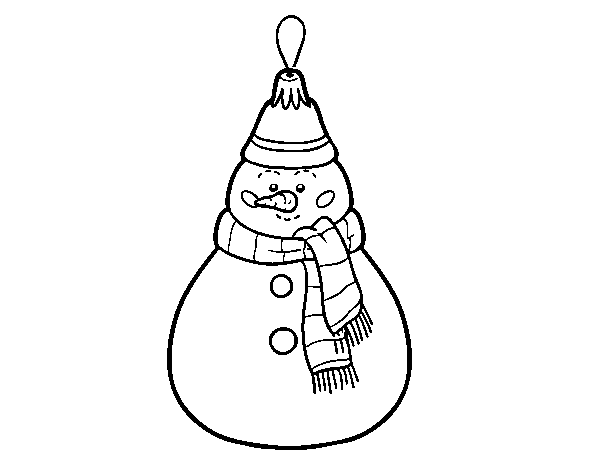 Dibuix de Decoració de Nadal ninot de neu per Pintar on-line