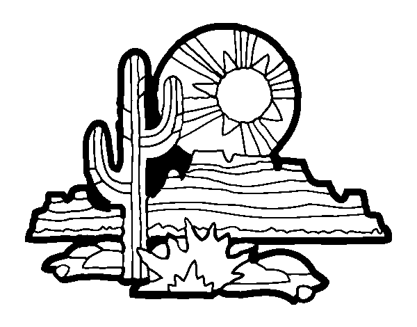 Dibuix de Desert de Colorado per Pintar on-line