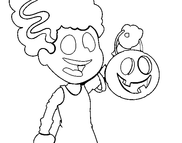 Dibuix de Disfressa de Halloween per Pintar on-line