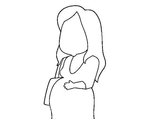 Dibuix de Dona embarassada per Pintar on-line