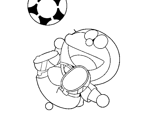Dibuix de Doraemon futbolista per Pintar on-line