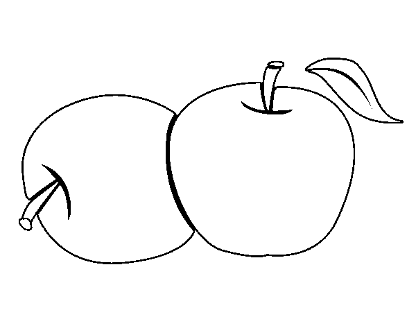 Dibuix de Dues pomes per Pintar on-line