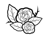 Dibuix de Dues roses per pintar