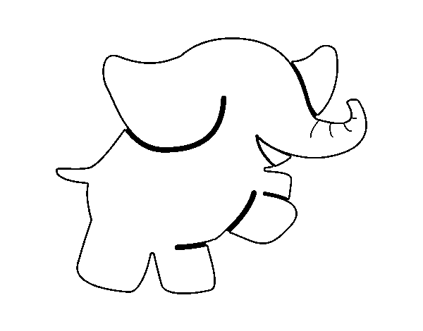 Dibuix de Elefant ballarí per Pintar on-line