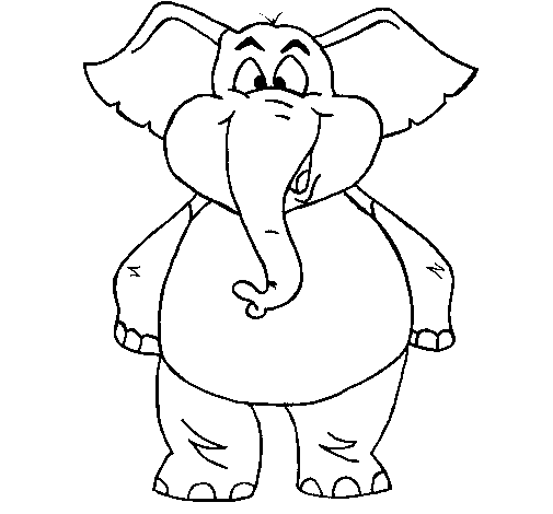 Dibuix de Elefant content per Pintar on-line
