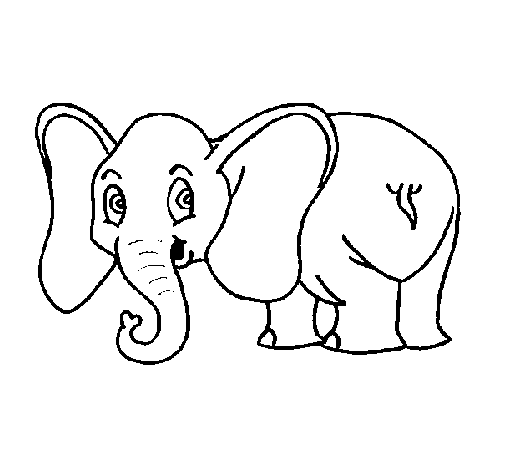 Dibuix de Elefant petit per Pintar on-line