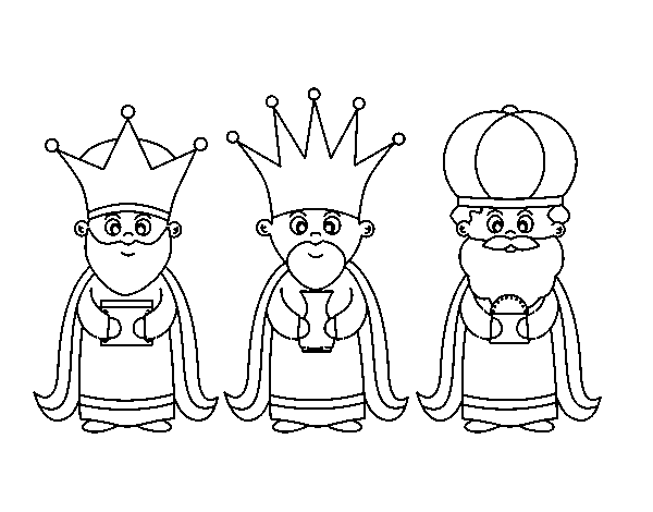 Dibuix de Els 3 Reis Mags per Pintar on-line