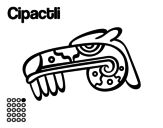 Dibuix de Els dies asteques: el caiman Cipactli per pintar