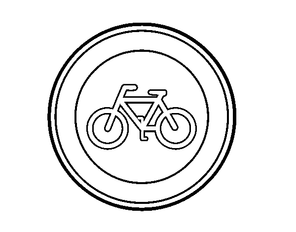 Dibuix de Entrada prohibida a cicles per Pintar on-line