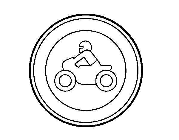 Dibuix de Entrada prohibida a motocicletes per Pintar on-line